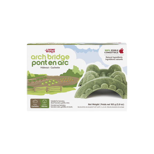 Living World – Cachette comestible, Pont en arc, verte, 165 g - Jouet Rongeur - Living World - Living World – Cachette comestible, Pont en arc, verte, 165 g
