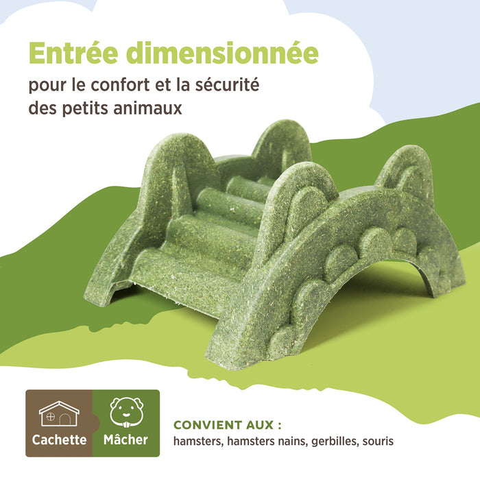 Living World – Cachette comestible, Pont en arc, verte, 165 g - Jouet Rongeur - Living World - Living World – Cachette comestible, Pont en arc, verte, 165 g