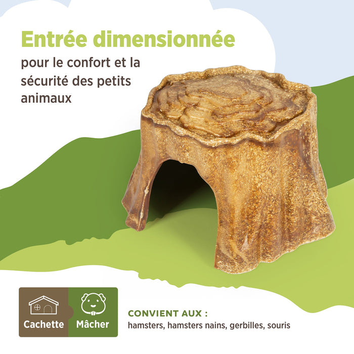 Living World – Cachette comestible, Souche d’arbre, brune, 150 g - Jouet Rongeur - Living World - Living World – Cachette comestible, Souche d’arbre, brune, 150 g