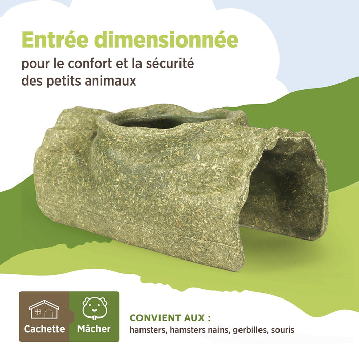 Living World – Cachette comestible, Tronc d’arbre, verte, 170 g - Jouet Rongeur - Living World - Living World – Cachette comestible, Tronc d’arbre, verte, 170 g