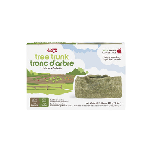 Living World – Cachette comestible, Tronc d’arbre, verte, 170 g - Jouet Rongeur - Living World - Living World – Cachette comestible, Tronc d’arbre, verte, 170 g
