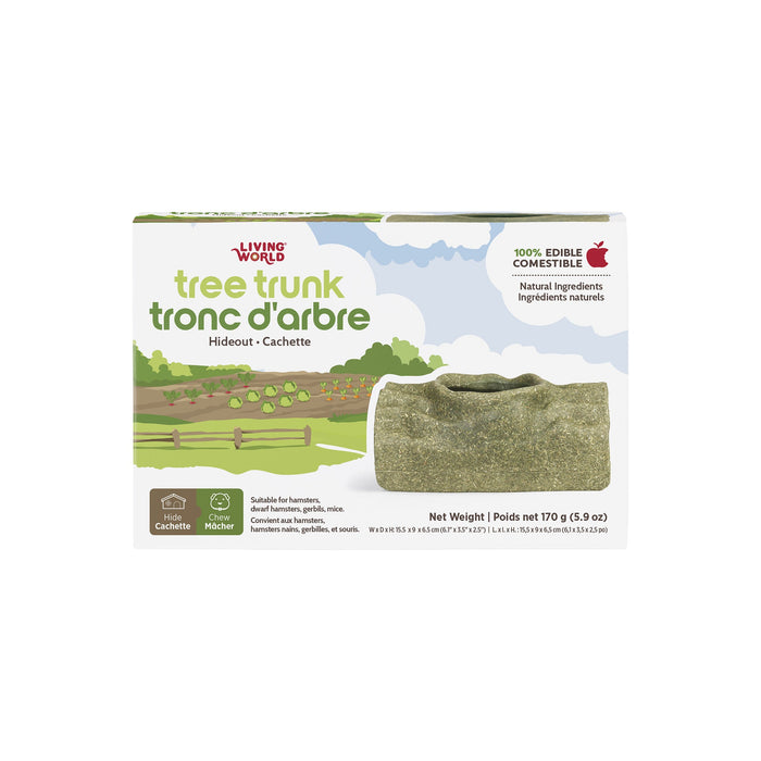Living World – Cachette comestible, Tronc d’arbre, verte, 170 g - Jouet Rongeur - Living World - Living World – Cachette comestible, Tronc d’arbre, verte, 170 g