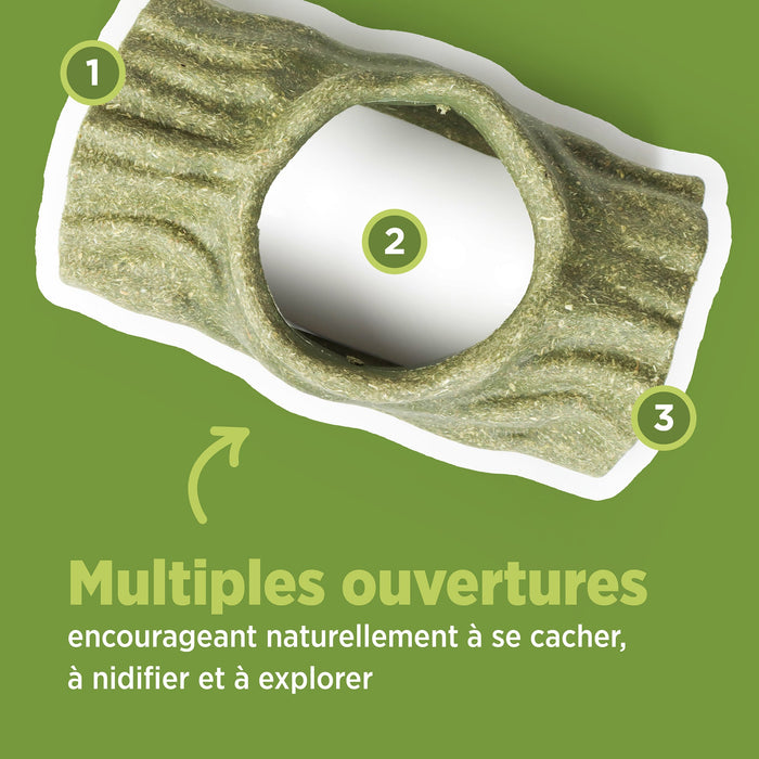 Living World – Cachette comestible, Tronc d’arbre, verte, 170 g - Jouet Rongeur - Living World - Living World – Cachette comestible, Tronc d’arbre, verte, 170 g