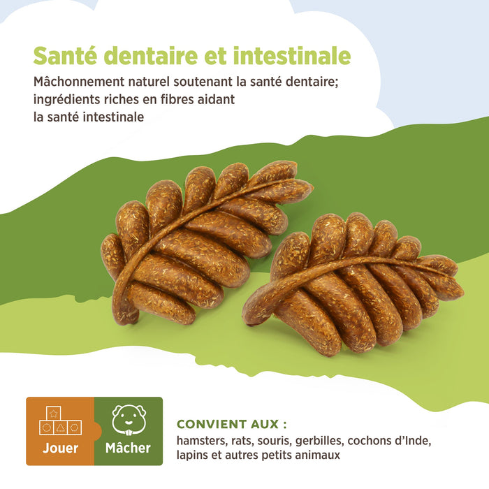 Living World – Jouet à mâcher comestible, Feuilles, brun, paquet de 6, 140 g - Jouet Rongeur - Living World - Living World – Jouet à mâcher comestible, Feuilles, brun, paquet de 6, 140 g