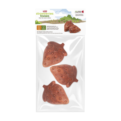 Living World – Jouet à mâcher comestible, Fraises, rouge, paquet de 3, 81 g - Jouet Rongeur - Living World - Living World – Jouet à mâcher comestible, Fraises, rouge, paquet de 3, 81 g