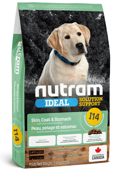Nutram Ideal (i14) chiot peau, pelage et estomac sensible agneau et riz brun (produit du Canada) - Chien Nourriture sèche - Nutram - #original_value#