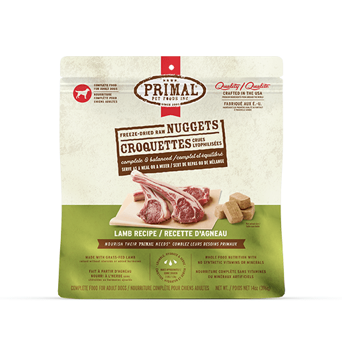 Primal Croquettes Pour Chien Crues Lyophilisées à L'agneau 14oz - Gaterie pour Chien - Primal - Primal Croquettes Pour Chien Crues Lyophilisées à L'agneau 14oz