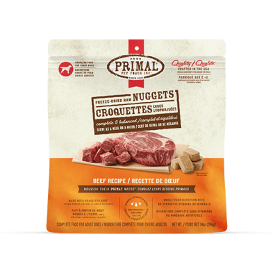 Primal Croquettes Pour Chien Crues Lyophilisées Au Boeuf 14oz - Gaterie pour Chien - Primal - Primal Croquettes Pour Chien Crues Lyophilisées Au Boeuf 14oz