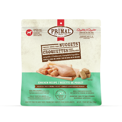 Primal Croquettes Pour Chien Crues Lyophilisées Au Poulet 5.5oz - Gaterie pour Chien - Primal - Primal Croquettes Pour Chien Crues Lyophilisées Au Poulet 5.5oz