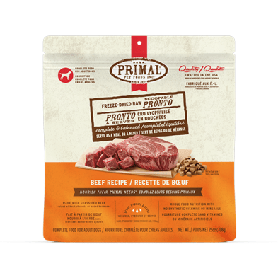 Primal Pronto-En-Bouchées Pour Chien Lyophilisées Au Boeuf 25oz - Gaterie pour Chien - Primal - Primal Pronto-En-Bouchées Pour Chien Lyophilisées Au Boeuf 25oz