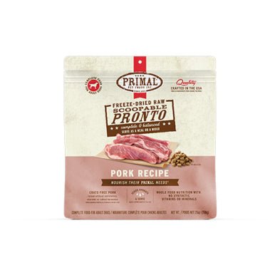 Primal Pronto-En-Bouchées Pour Chien Lyophilisées Au Porc 25oz - Gaterie pour Chien - Primal - Primal Pronto-En-Bouchées Pour Chien Lyophilisées Au Porc 25oz