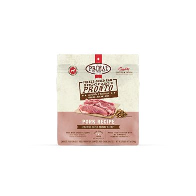 Primal Pronto-En-Bouchées Pour Chien Lyophilisées Au Porc 7oz - Gaterie pour Chien - Primal - Primal Pronto-En-Bouchées Pour Chien Lyophilisées Au Porc 7oz