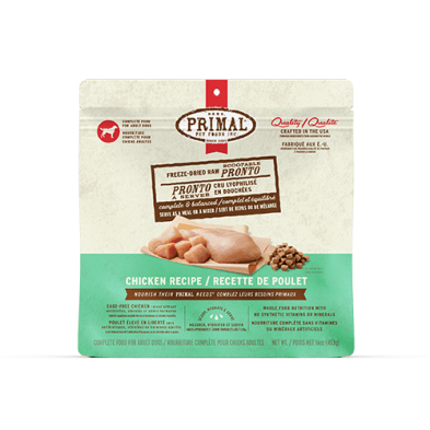 Primal Pronto-En-Bouchées Pour Chien Lyophilisées Au Poulet 16oz - Gaterie pour Chien - Primal - Primal Pronto-En-Bouchées Pour Chien Lyophilisées Au Poulet 16oz