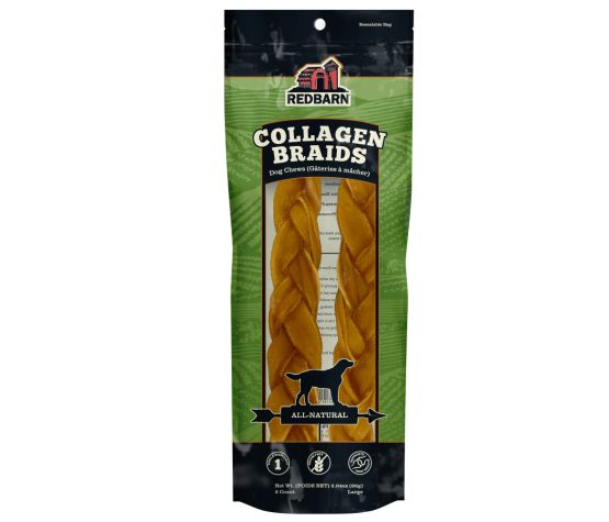 Redbarn Bâtonnet De Collagène Tressé, Grand 12" - Gaterie pour Chien - Redbarn - #original_value#