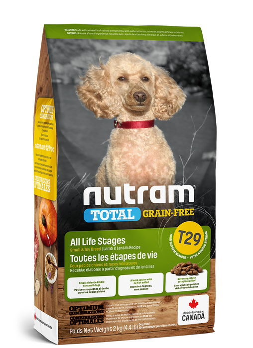 Nutram total (t29 ) nourriture chien petite race sans grains agneau et lentilles (produit du Canada)