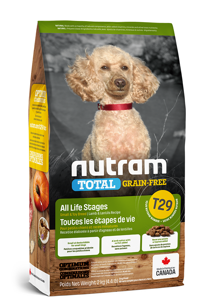 Nutram total (t29 ) nourriture chien petite race sans grains agneau et lentilles (produit du Canada)