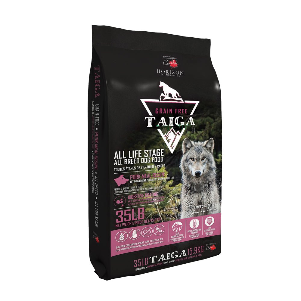 Taiga porc nourriture pour chien 35 lb (produit du Canada) - Chien Nourriture sèche - Horizon - Taiga porc nourriture pour chien 35 lb (produit du Canada)