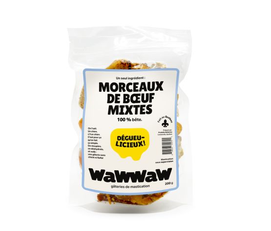 Wawwaw Morceaux De Boeuf Mixtes Pour Chien, En Sac De 200g - Gaterie pour Chien - Wawwaw - Wawwaw Morceaux De Boeuf Mixtes Pour Chien, En Sac De 200g