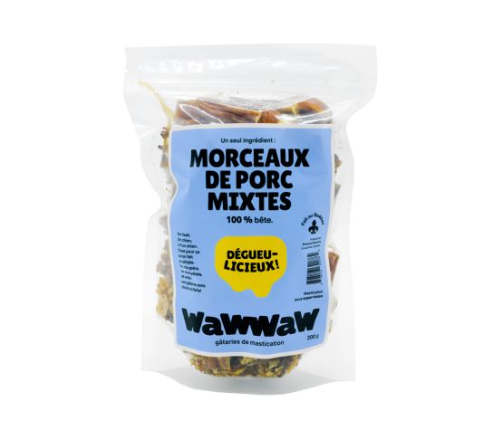 Wawwaw Morceaux De Porc Mixtes Pour Chien, En Sac De 200g - Gaterie pour Chien - Wawwaw - Wawwaw Morceaux De Porc Mixtes Pour Chien, En Sac De 200g