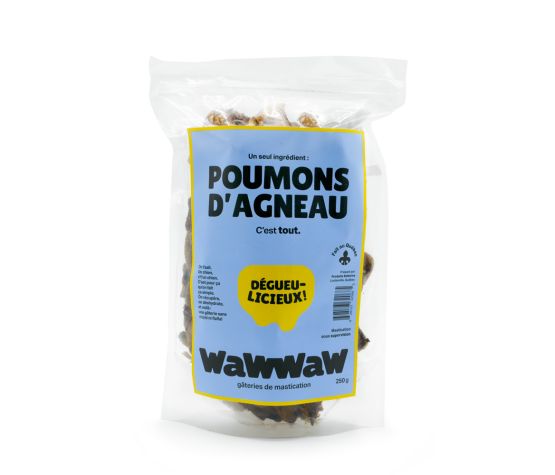 Wawwaw Poumons D'agneau Pour Chien, En Sac De 250g - OS DENTAIRE - Wawwaw - Wawwaw Poumons D'agneau Pour Chien, En Sac De 250g