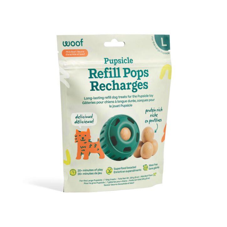 Woof Pet Recharges Pupsicle Beurre d’arachide/boeuf Large - Gaterie pour Chien - Woof - #original_value#