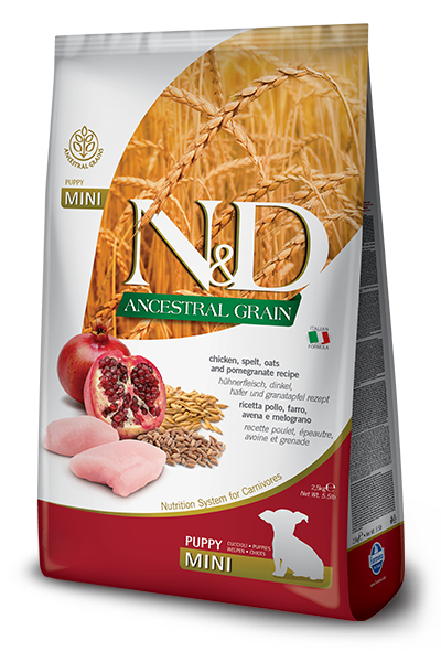 Farmina n&d chiot mini poulet grenade et grains ancestraux nourriture pour chiens