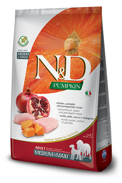 Farmina n&d adulte poulet et potiron nourriture pour chiens