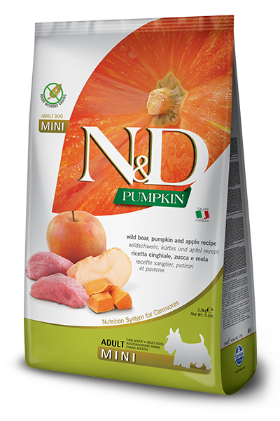 Farmina n&d citrouille, sanglier et pomme nourriture pour chien mini