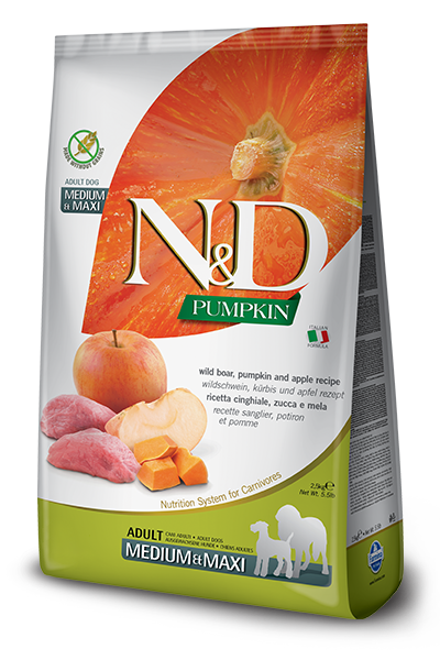 Farmina n&d citrouille, sanglier et pommes nourriture pour chiens