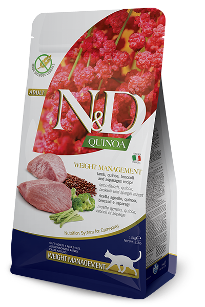 Farmina n&d quinoa agneau contrôle de poids nourriture pour chat