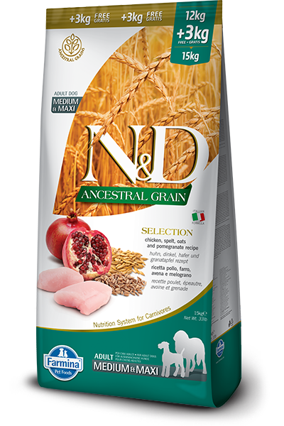 Farmina n&d Sélection poulet et grains ancestraux nourriture pour chiens 33lbs