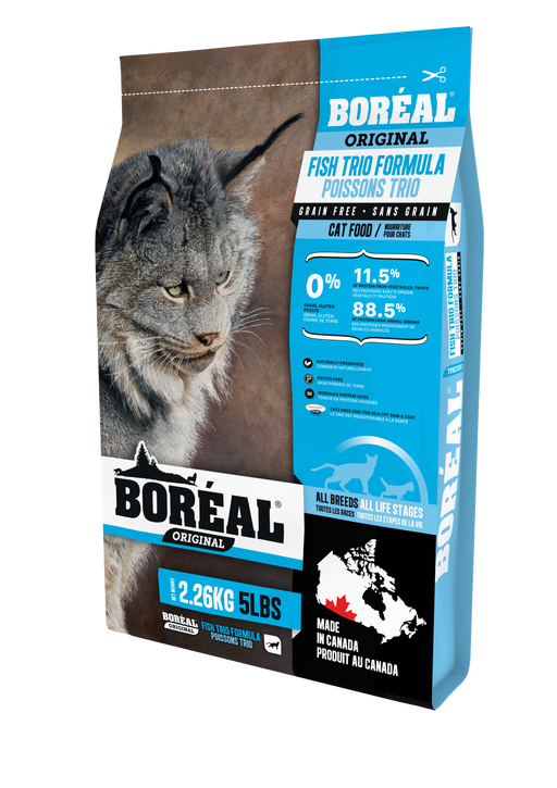 Boréal original trio poisson nourriture sans grain pour chat,chaton (produit du Canada)