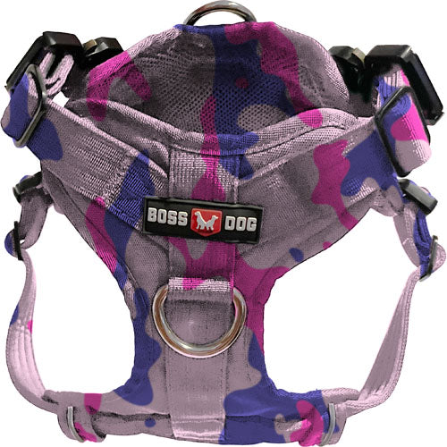 Les harnais Boss dog tactical pour chien rose