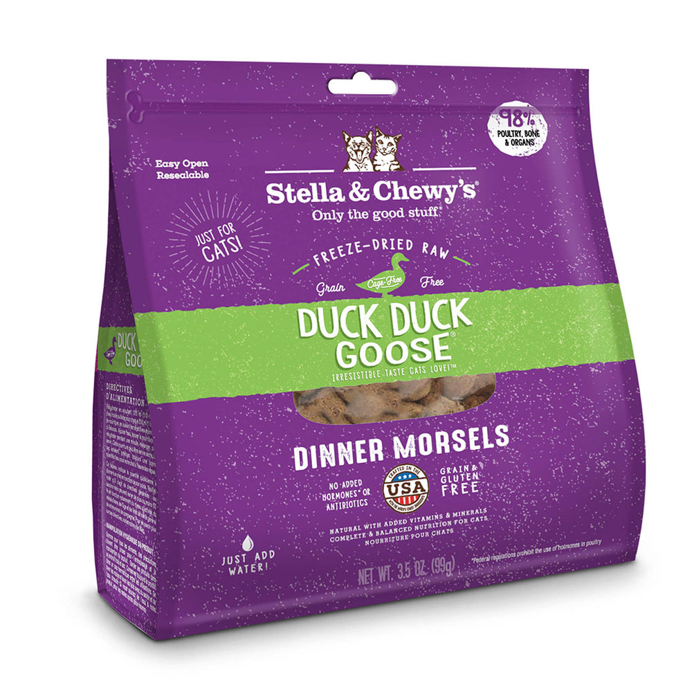 Stella & chewy dinner morsels duck duck cru lyophilisé nourriture pour chat et chaton