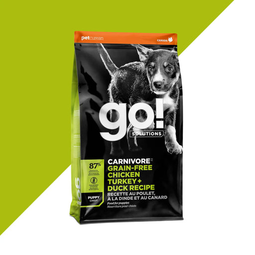 GO petcurean chiot carnivore sans grains poulet dinde et canard (produit du Canada)