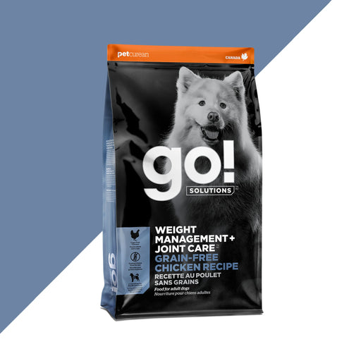 GO petcurean chien contrôle du poids et articulations sans grains poulet (produit du Canada)