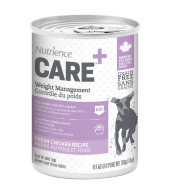 Nutrience care conserve control poids nourriture pour chien (produit du Quebec)