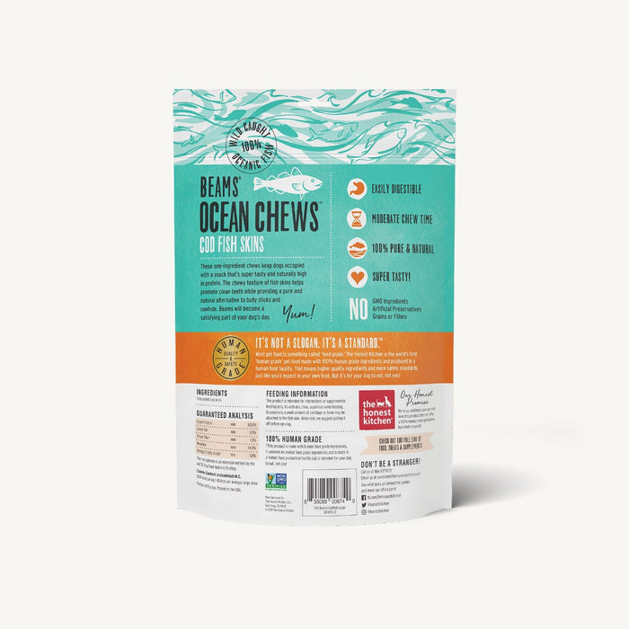 Honest kitchen beams océan gâteries peaux de  morue pour chien 2.75 oz