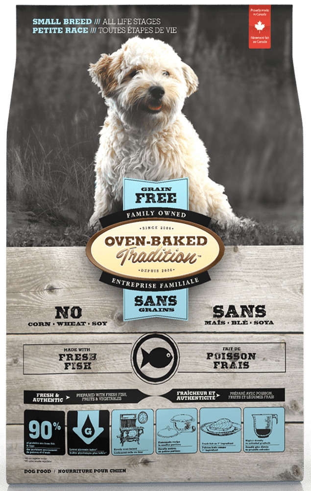 Oven-Baked Tradition poisson petites bouchées sans grains nourriture pour chien (produit du Quebec)