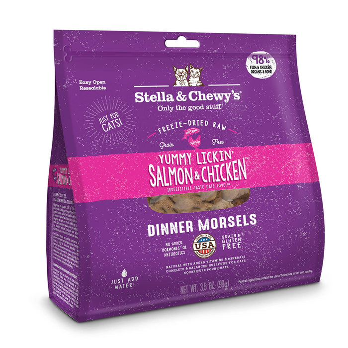 Stella & chewy dinner morsels saumon poulet lyophilisés nourriture pour chat et chaton