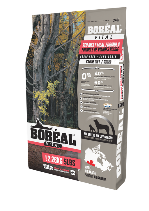 Boréal vital viande rouge nourriture sans grain pour chien toute étape de vie