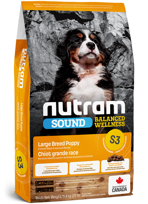 Nutram s3 poulet nourriture pour chiot de grande taille (produit du Canada)