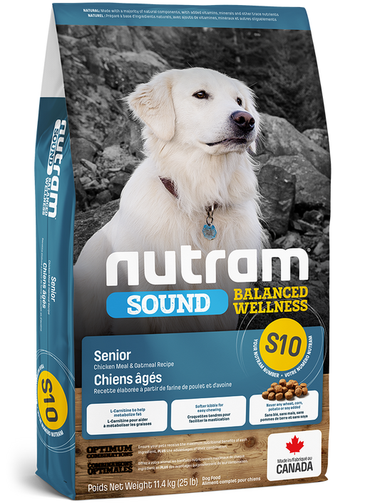 Nutram s10 sound nourriture sénior pour chien (produit du Canada)