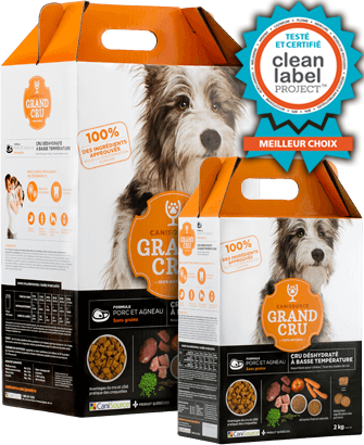 Grand cru porc agneau déshydraté sans grains nourriture chien