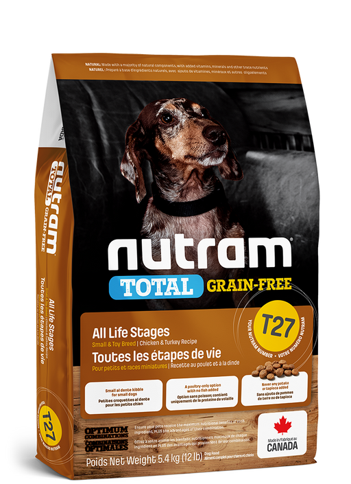 Nutram t27 nourriture pour chien petite race (produit du Canada)
