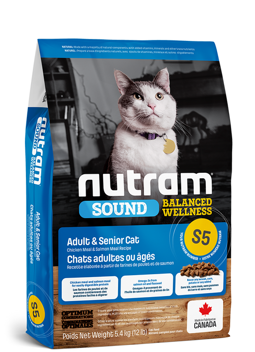 Nutram s5 sound bien-être équilibré nourriture pour chat (produit du Canada)