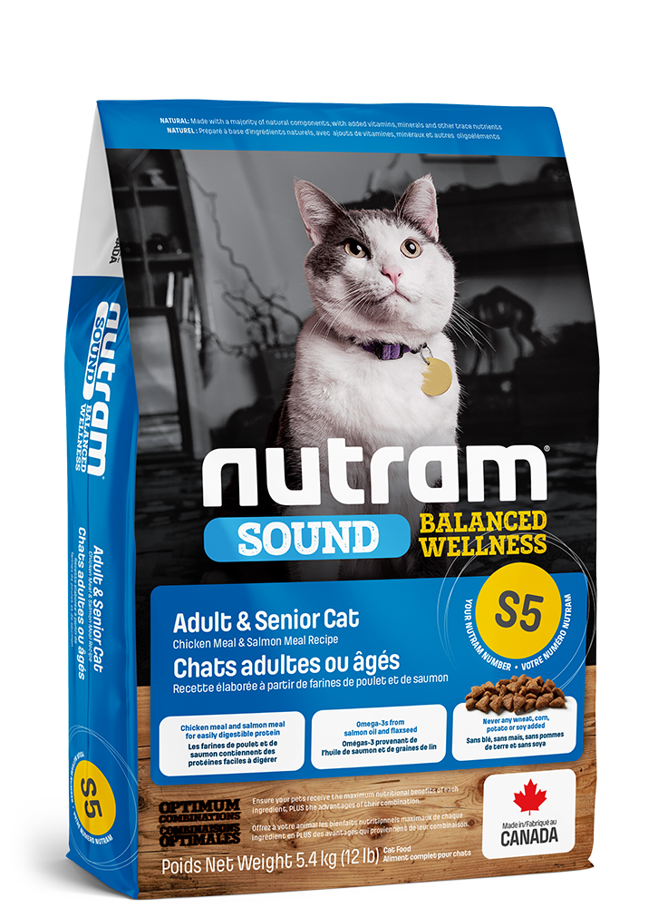 Nutram s5 sound bien-être équilibré nourriture pour chat (produit du Canada)