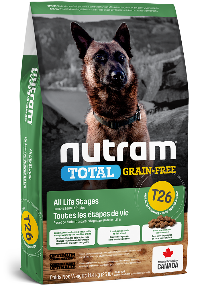 Nutram t26 a l'Agneau nourriture pour chien (produit du Canada)