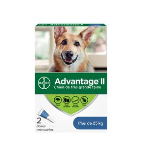 Advantage® II - Protection puces+poux - Pour grands chiens plus de 25 kg - Puces et Tiques - Bayer - Advantage® II - Protection puces+poux - Pour grands chiens plus de 25 kg