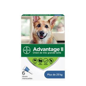 Advantage® II - Protection puces+poux - Pour grands chiens plus de 25 kg - Puces et Tiques - Bayer - Advantage® II - Protection puces+poux - Pour grands chiens plus de 25 kg